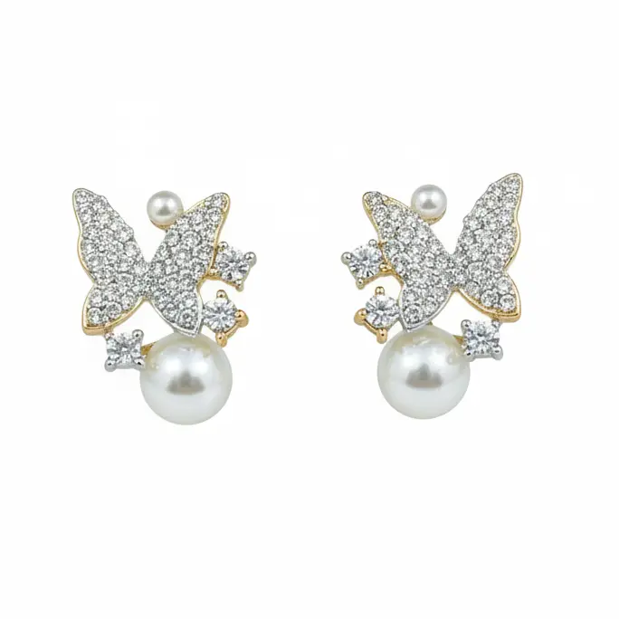Celestial Butterfly Pearl Studs