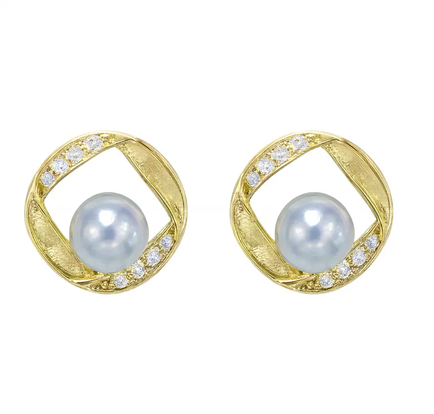 Aurelia Pearl Halo Studs