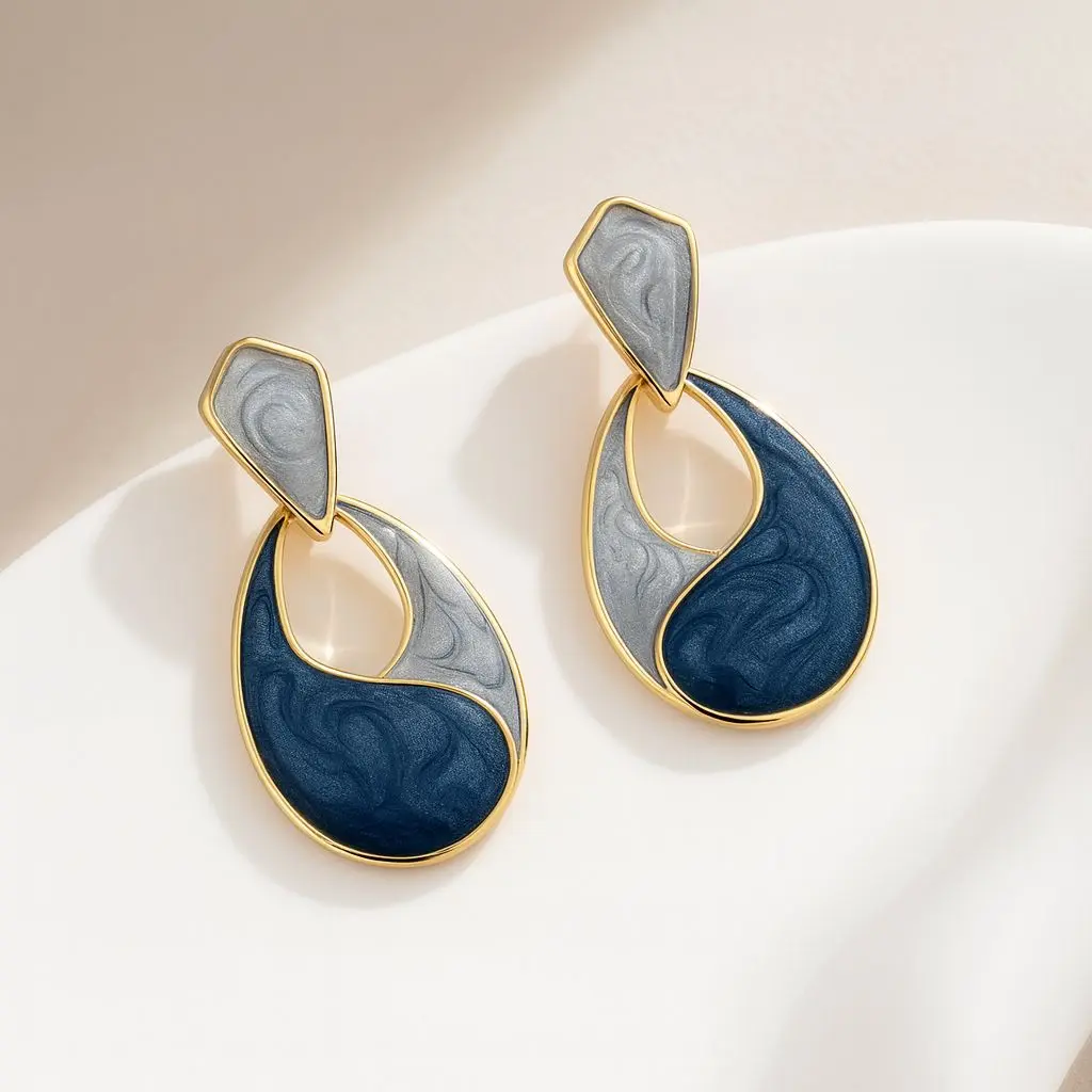 Midnight Enamel Earrings