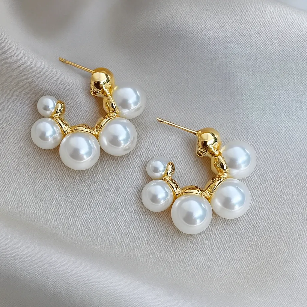 Baroque Bubble Pearl Hoops