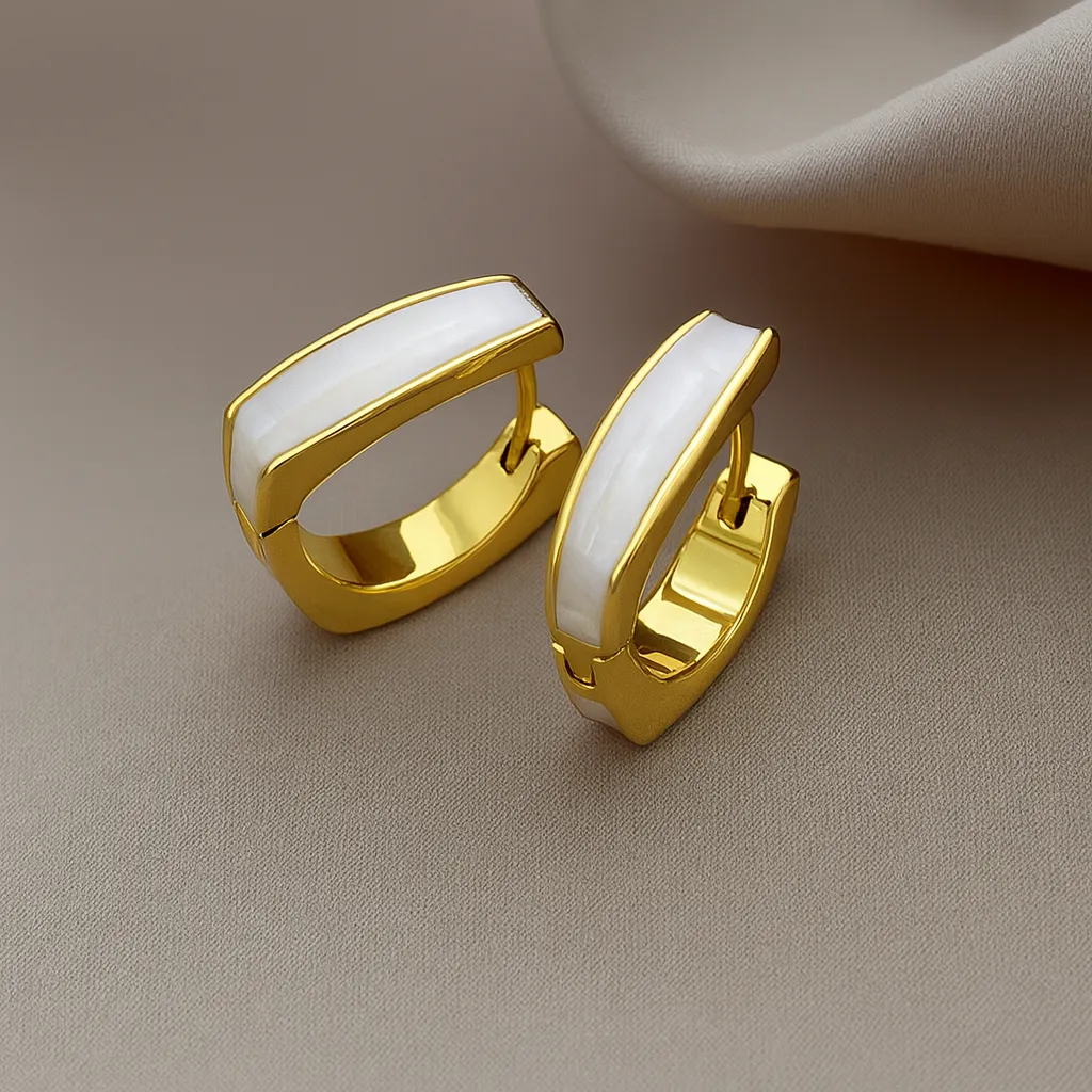 Lumière Enamel Huggie Hoops