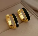 Noir Luxe Huggie Hoops