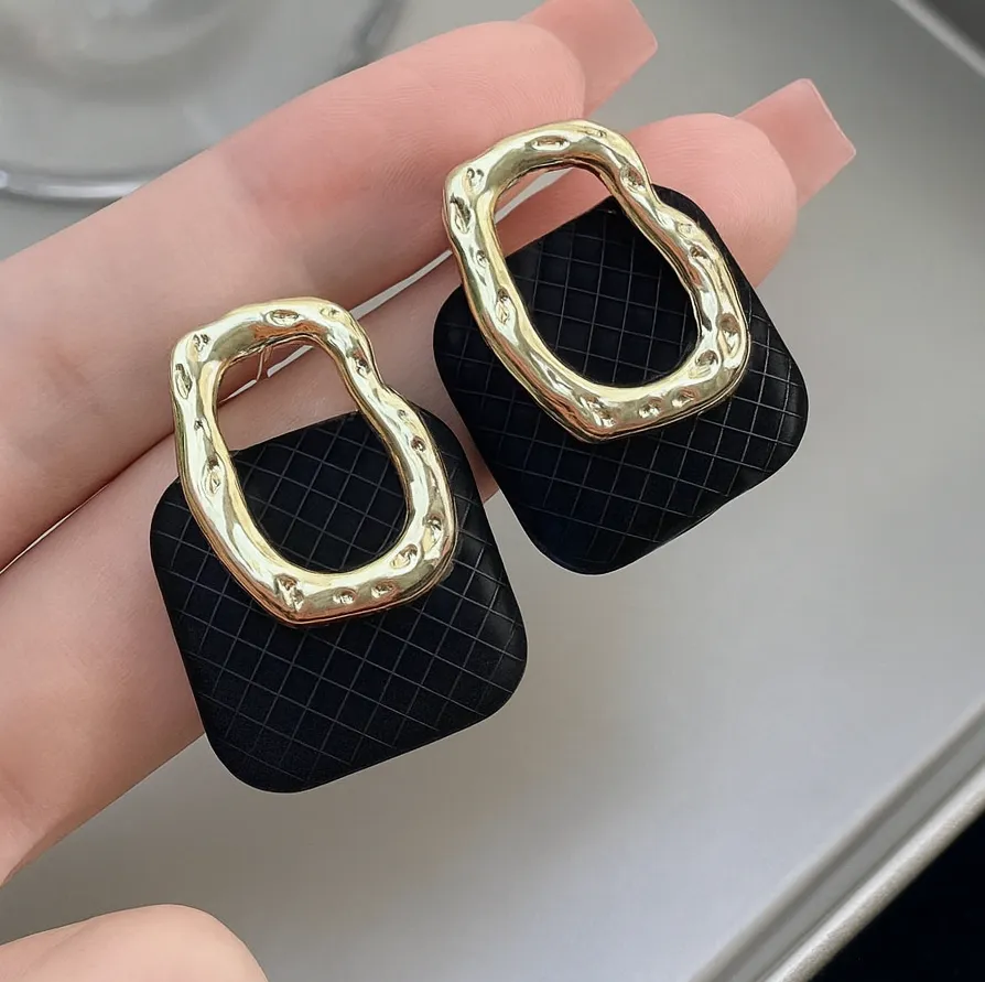 Onyx Mosaic Drop Earrings
