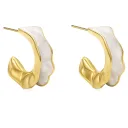Mother-of-Pearl Wave Hoops