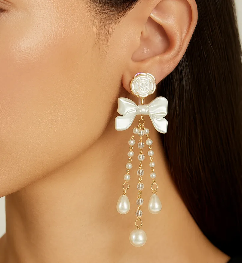 Pearl Blossom Bow Drops