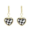 Retro Checkerboard Heart Drops