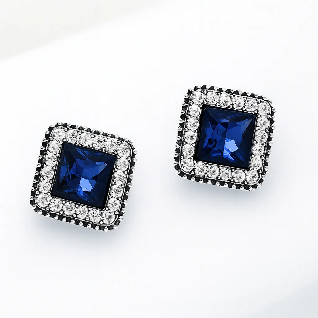 Midnight Sparkle Square Studs