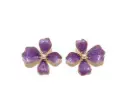 Violet Blossom Stud Earrings