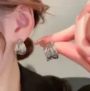 Twisted Silver Hoop Earrings