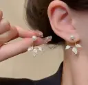 Pearl Leaf Drop Earrings