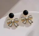 Noir Bow Sparkle Earrings