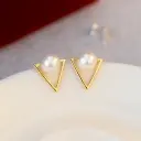 Golden Triangle Pearl Studs