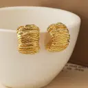 Golden Textured Hoop Earrings