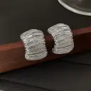 Silver Rippled Hoops