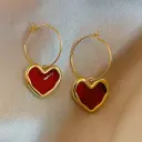 Scarlet Heart Hoop Earrings