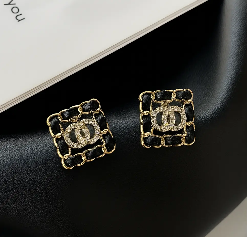 Noir Chain Statement Studs