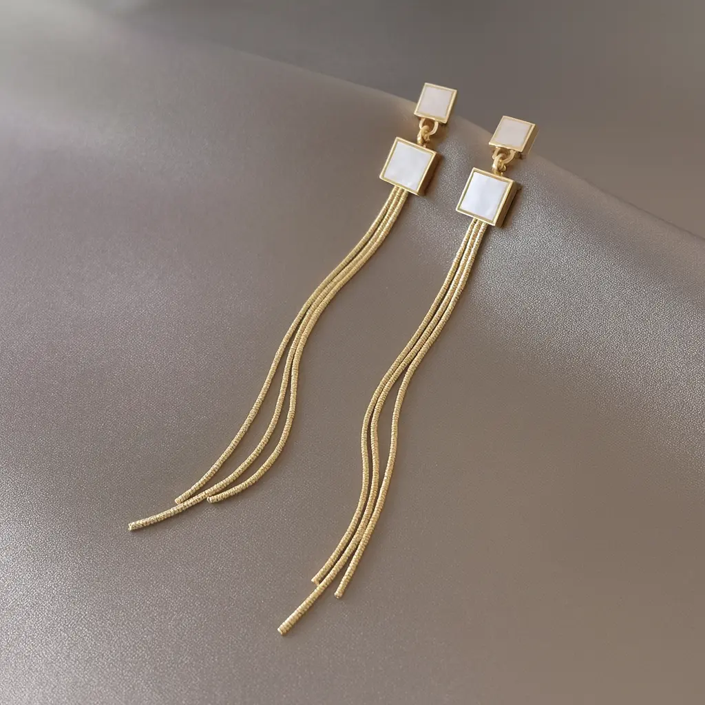 Minimalist Gold Cascade Earrings