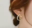 Modern Teardrop Hoop Earrings