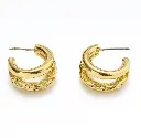 Golden Twist Hoop Earrings