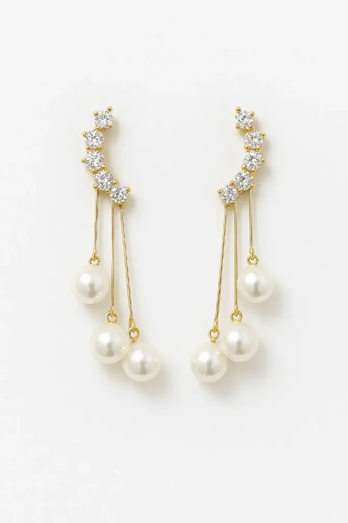 Pearl & Crystal Drop Earrings