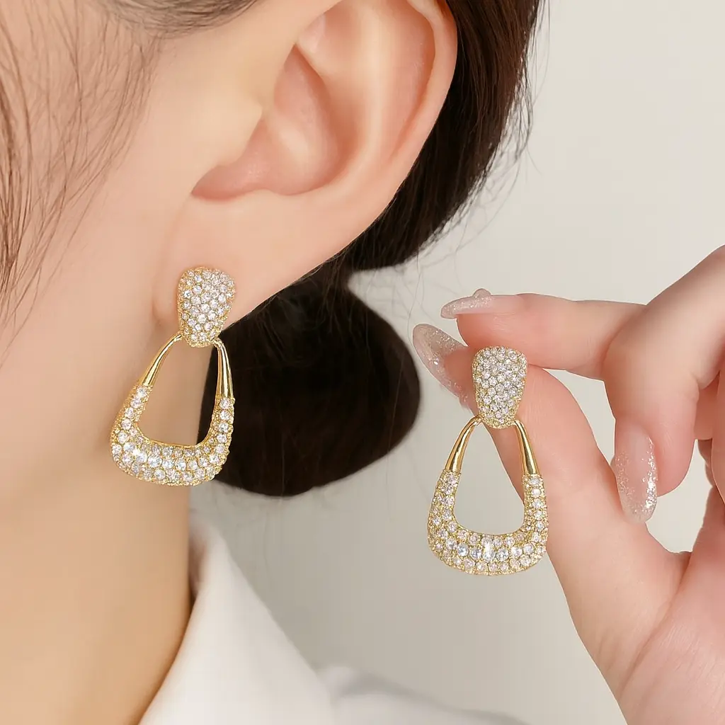 Radiant Pavé Drop Earrings