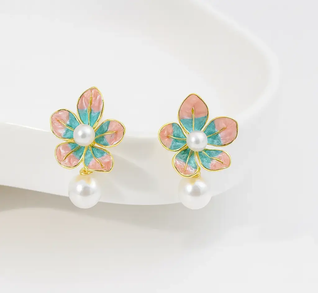 Opal Blossom Drop Earrings