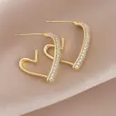 Sparkling Heart Hoop Earrings