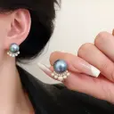 Luna Grey Pearl Studs