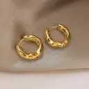 Molten Gold Hoop Earrings