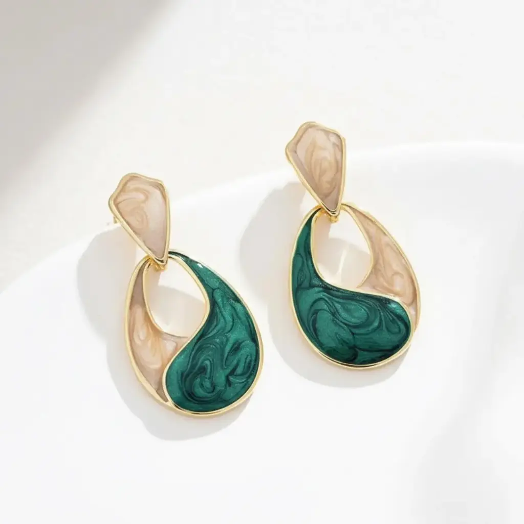 Emerald Swirl Earrings
