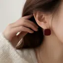 Merlot Square Drop Earrings