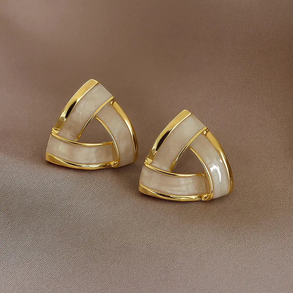 Opal Mosaic Triangle Studs